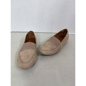 SOLANZ Womens Tan Suede Slip On Loafer Flats Shoes 10